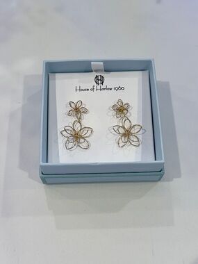 282. House of Harlow flower drop Earrings